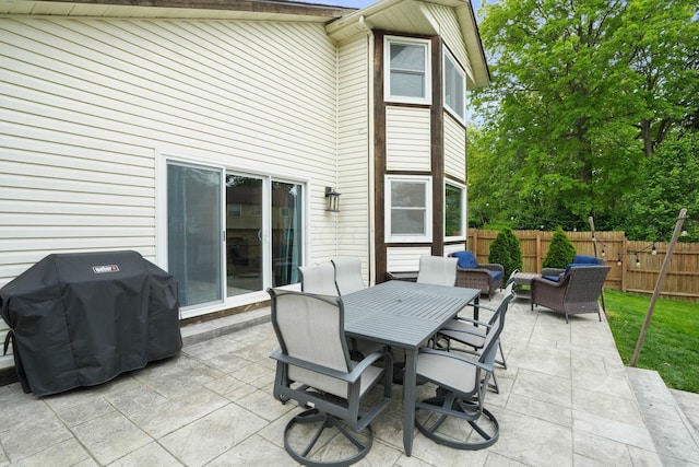 336 Saint Thomas Dr, Westerville, OH 43081 - view of patio with a grill, outdoor dining area, and an outdoor living space