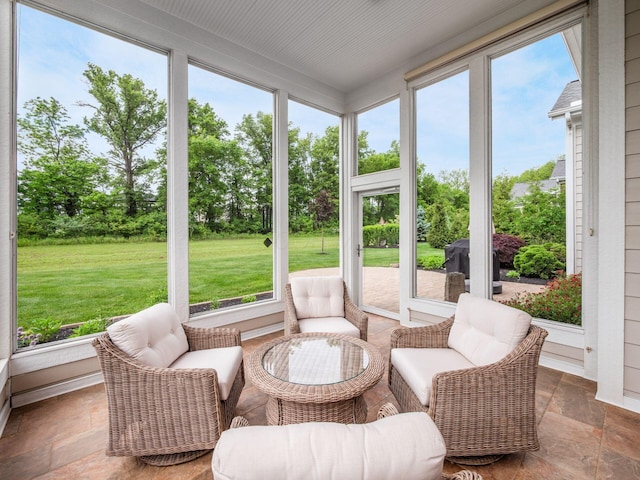 11465 Canby Ct, Plain City, OH 43064 - sunroom featuring view of wooded area