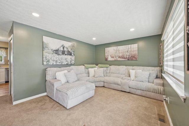 268 Southwood Rd, West Jefferson, OH 43162 - living area with carpet flooring, baseboards, and recessed lighting