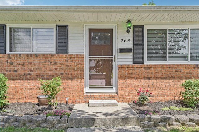 268 Southwood Rd, West Jefferson, OH 43162 - doorway to property featuring brick siding