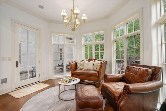 2989 Old Path Rd, Blacklick, OH 43004 - sunroom / solarium with a chandelier and french doors