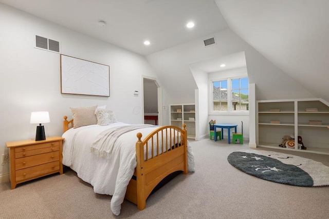 2989 Old Path Rd, Blacklick, OH 43004 - carpeted bedroom featuring lofted ceiling, recessed lighting, and baseboards