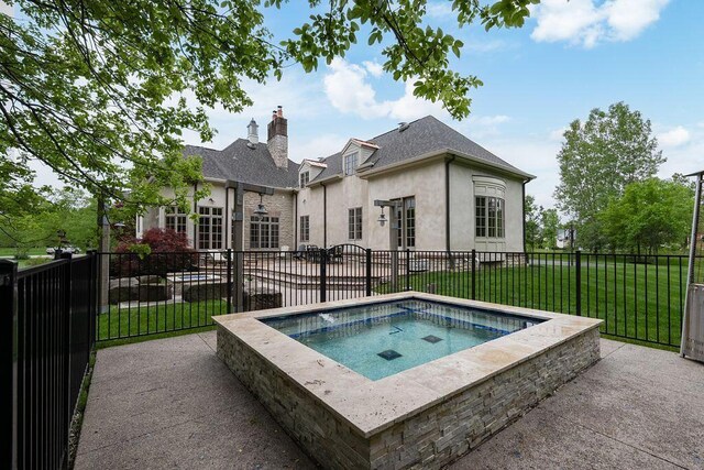 2989 Old Path Rd, Blacklick, OH 43004 - view of swimming pool with an in-ground hot tub and a patio