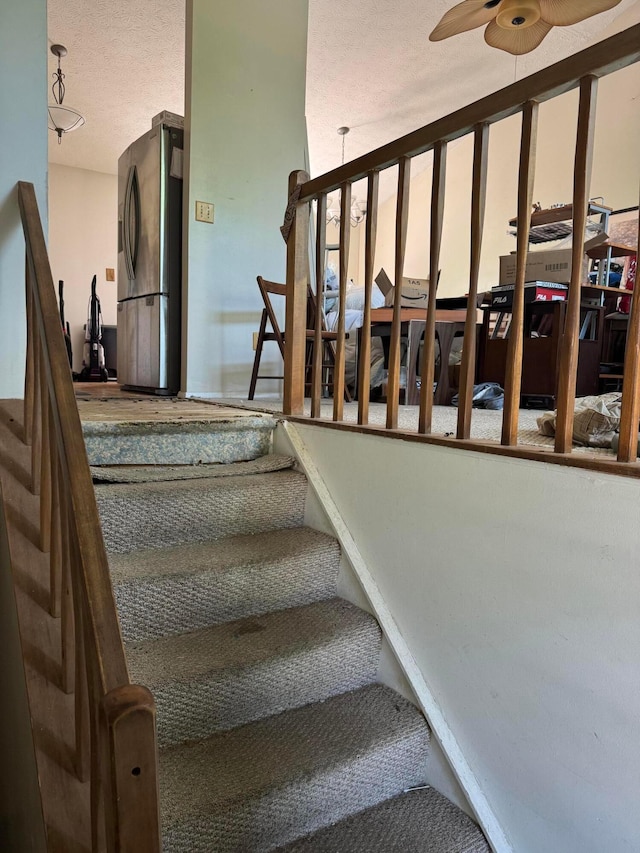 3751 Dolomite Dr, Columbus, OH 43230 - staircase with ceiling fan