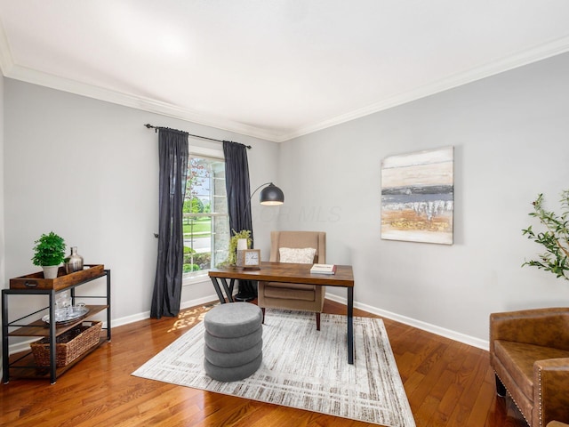 6628 Dalmore Ln, Dublin, OH 43016 - office with crown molding, wood finished floors, and baseboards