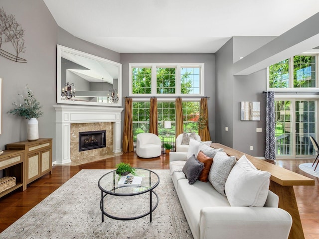 6628 Dalmore Ln, Dublin, OH 43016 - living room with wood finished floors and a tile fireplace