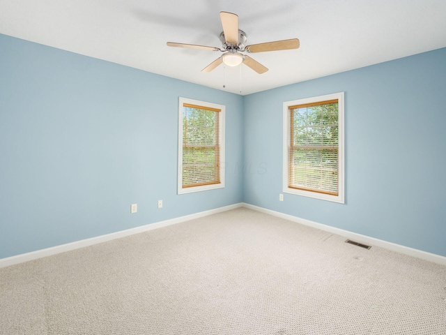 6628 Dalmore Ln, Dublin, OH 43016 - spare room with ceiling fan, carpet flooring, and baseboards