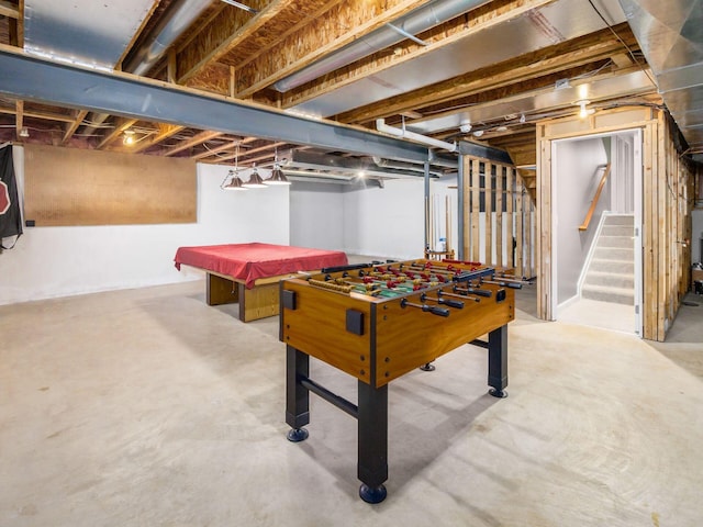 6628 Dalmore Ln, Dublin, OH 43016 - recreation room with pool table and concrete flooring
