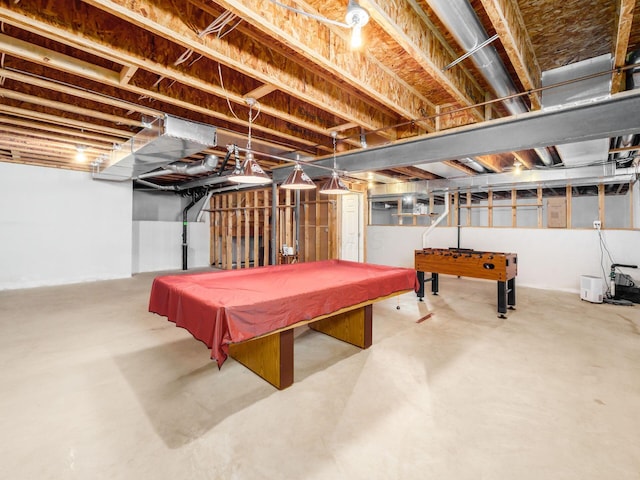 6628 Dalmore Ln, Dublin, OH 43016 - playroom with billiards table and concrete flooring