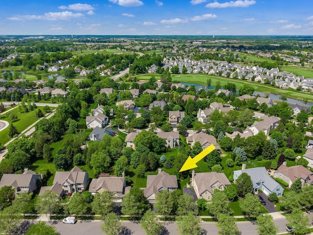 6628 Dalmore Ln, Dublin, OH 43016 - aerial perspective of suburban area with a large body of water
