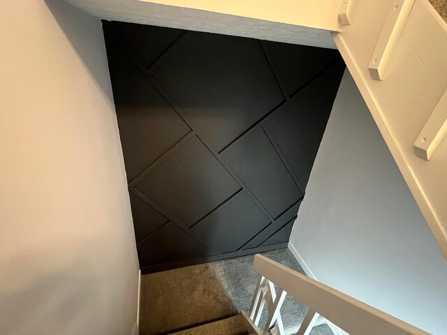 139 Corbins Mill Dr, Dublin, OH 43017 - stairway with carpet flooring