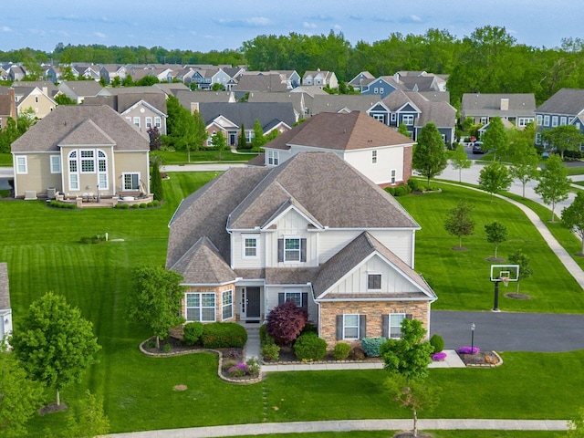 aerial perspective of suburban area