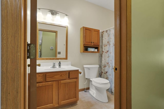80 Baltimore Somerset Rd NW, Baltimore, OH 43105 - full bathroom with tile patterned floors, toilet, vanity, and a shower with curtain