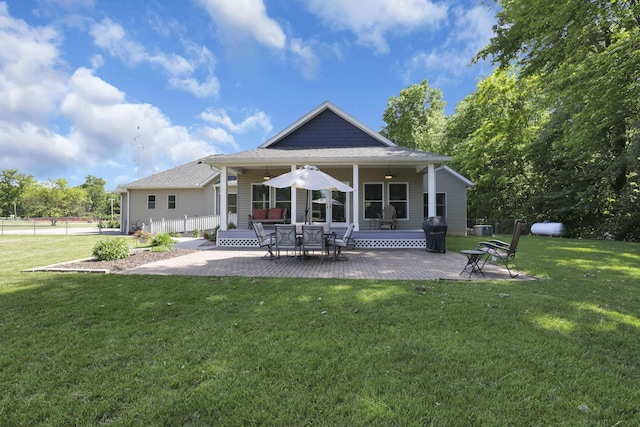 80 Baltimore Somerset Rd NW, Baltimore, OH 43105 - rear view of house with a patio, roof with shingles, and ceiling fan
