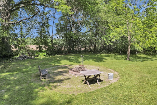 80 Baltimore Somerset Rd NW, Baltimore, OH 43105 - view of green lawn with an outdoor fire pit