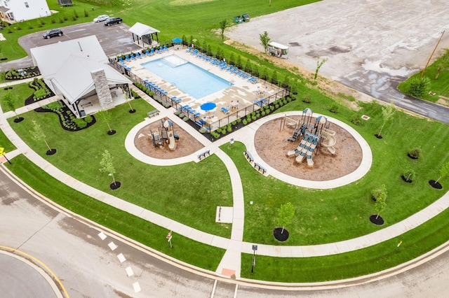 417 Oakland Hills Loop, Commercial Point, OH 43116 - bird's eye view of a pool area