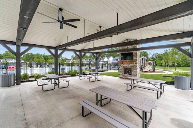 417 Oakland Hills Loop, Commercial Point, OH 43116 - view of home's community featuring a gazebo, a patio, and a pool