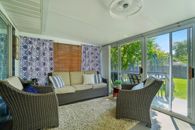 723 W Winmar Pl, Westerville, OH 43081 - sunroom / solarium featuring outdoor lounge area and a ceiling fan