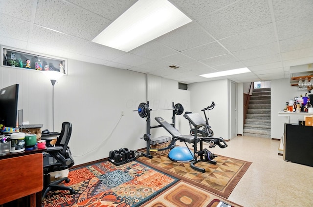 723 W Winmar Pl, Westerville, OH 43081 - exercise room with a drop ceiling and baseboards