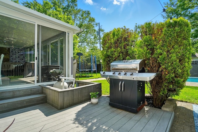 723 W Winmar Pl, Westerville, OH 43081 - deck with a trampoline and a sunroom