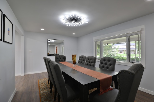 327 Warlock Ct, Columbus, OH 43230 - dining room featuring dark wood finished floors, recessed lighting, and baseboards