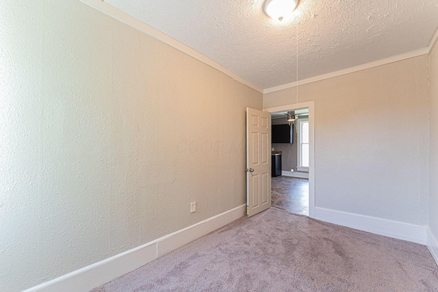 167 Essex St, Newark, OH 43055 - carpeted empty room featuring a textured ceiling, crown molding, and baseboards