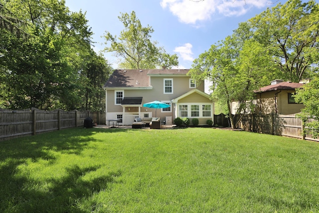 258 Canyon Dr, Columbus, OH 43214 - back of house with an outdoor living space and a patio