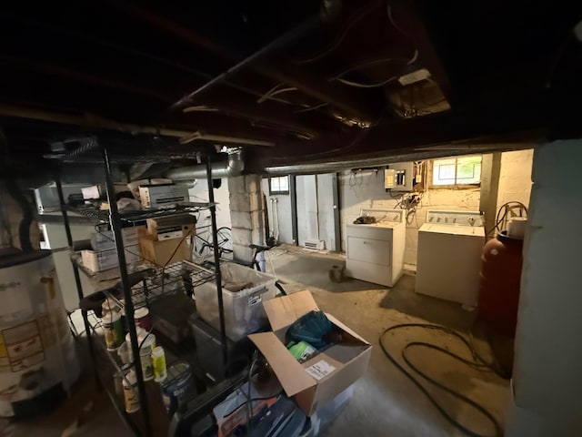 1482 Briarwood Ave, Columbus, OH 43211 - below grade area featuring independent washer and dryer and water heater