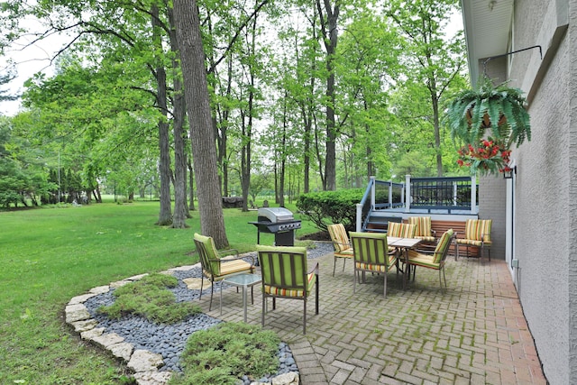 6653 Merwin Rd, Columbus, OH 43235 - view of patio with a deck and outdoor dining area
