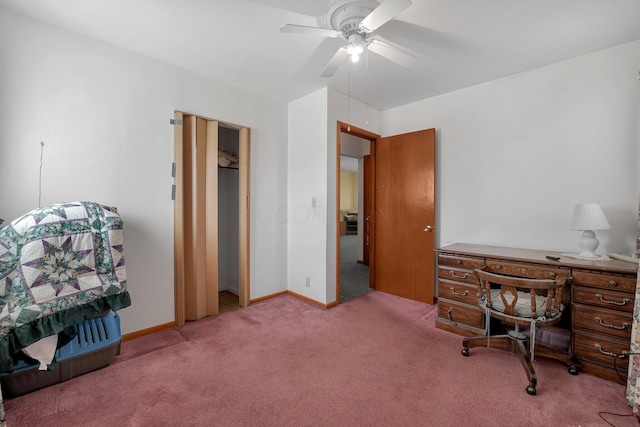 1920 S Champion Ave, Columbus, OH 43207 - office with carpet flooring, ceiling fan, and baseboards