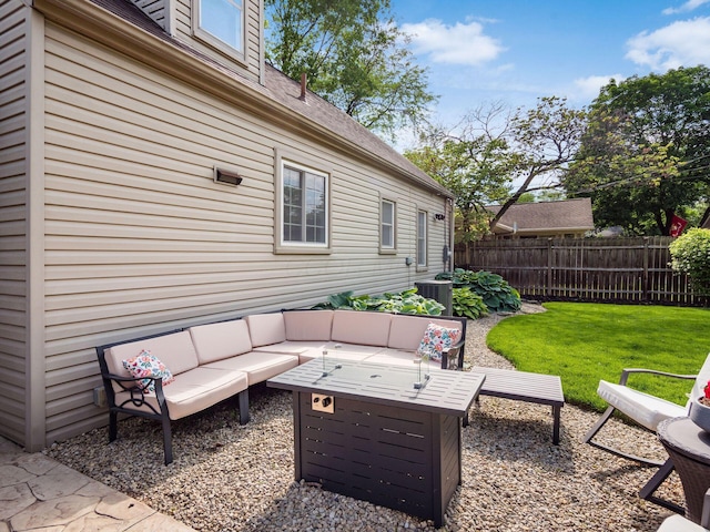 2356 Swansea Rd, Columbus, OH 43221 - view of patio / terrace featuring an outdoor living space and cooling unit