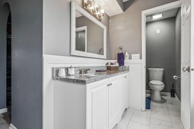 1536 Mulligan Ct, Reynoldsburg, OH 43068 - bathroom featuring marble finish floors, vanity, and toilet