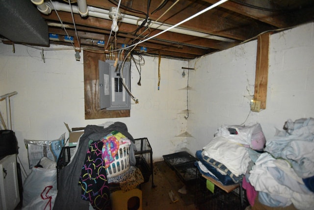 4510 Broadhurst Dr, Columbus, OH 43213 - unfinished below grade area with electric panel and concrete block wall