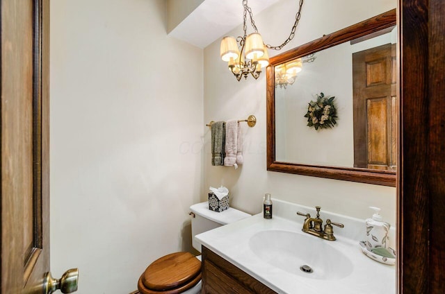 665 Northbridge Ct, Westerville, OH 43081 - half bathroom with toilet, a chandelier, and vanity