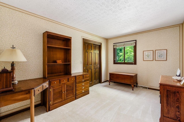 665 Northbridge Ct, Westerville, OH 43081 - carpeted office featuring a textured ceiling and crown molding