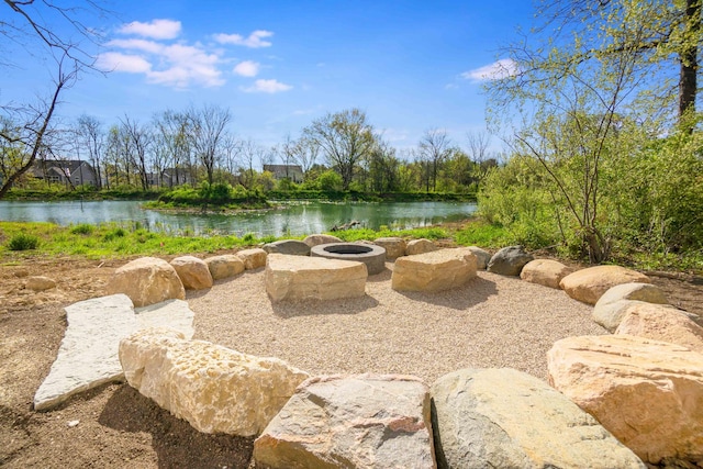 9015 Fox Field Path, Plain City, OH 43064 - view of patio / terrace with a water view