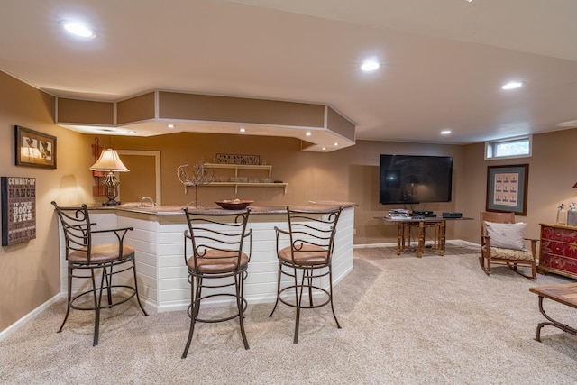 8738 Birch Brook Loop NW, Pickerington, OH 43147 - indoor wet bar with carpet floors, recessed lighting, and baseboards