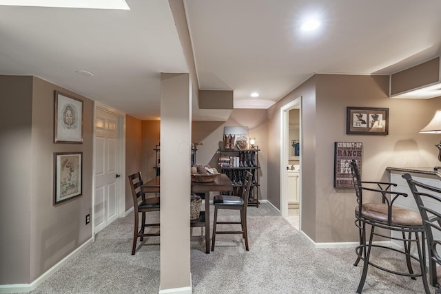 8738 Birch Brook Loop NW, Pickerington, OH 43147 - dining space with carpet, baseboards, and recessed lighting