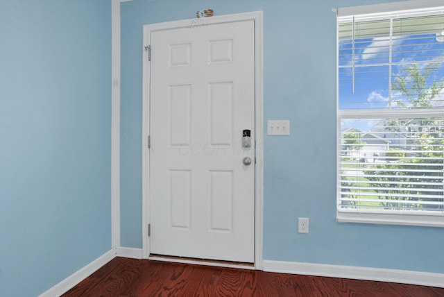 7429 Willow Leaf Dr, Canal Winchester, OH 43110 - entryway featuring baseboards and dark wood-style flooring