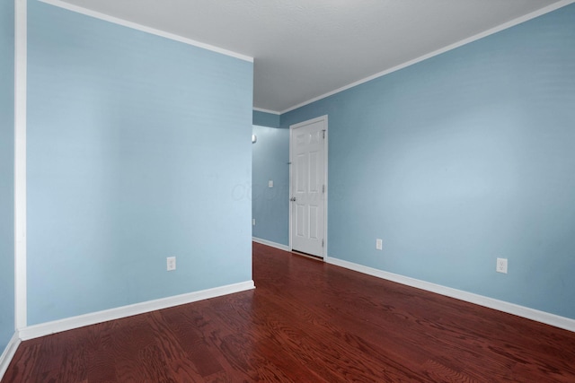 7429 Willow Leaf Dr, Canal Winchester, OH 43110 - empty room featuring baseboards, dark wood-type flooring, and ornamental molding