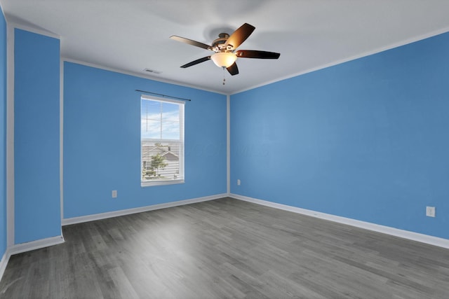 7429 Willow Leaf Dr, Canal Winchester, OH 43110 - empty room featuring wood finished floors, ceiling fan, and baseboards