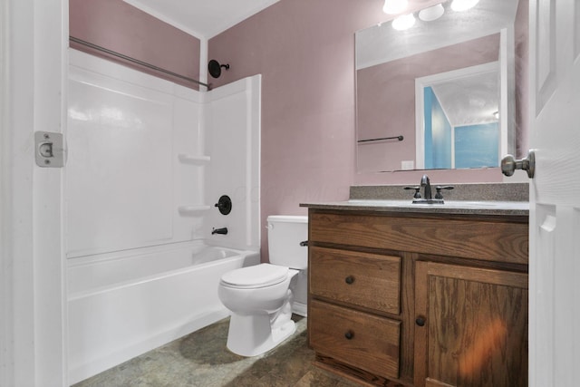 7429 Willow Leaf Dr, Canal Winchester, OH 43110 - bathroom with toilet, vanity, and shower / tub combination