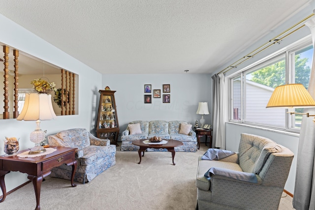 4818 Manitoba Rd, Columbus, OH 43229 - living room featuring carpet and a textured ceiling