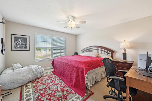15301 Gandy Eddy Rd, Marysville, OH 43040 - bedroom with carpet, an office area, and a ceiling fan