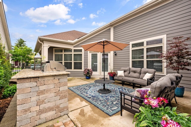 5568 Lexington Dr, Hilliard, OH 43026 - view of patio with an outdoor kitchen and an outdoor living space