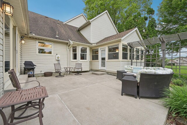 8628 N Spring Ct, Pickerington, OH 43147 - view of patio featuring area for grilling and a sunroom