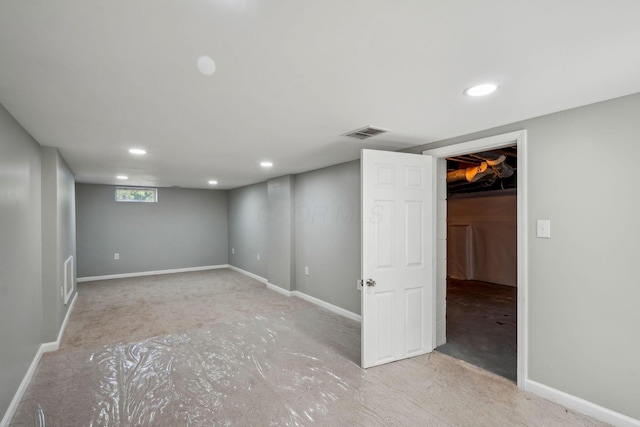 1118 E 26th Ave, Columbus, OH 43211 - below grade area featuring recessed lighting, baseboards, and carpet
