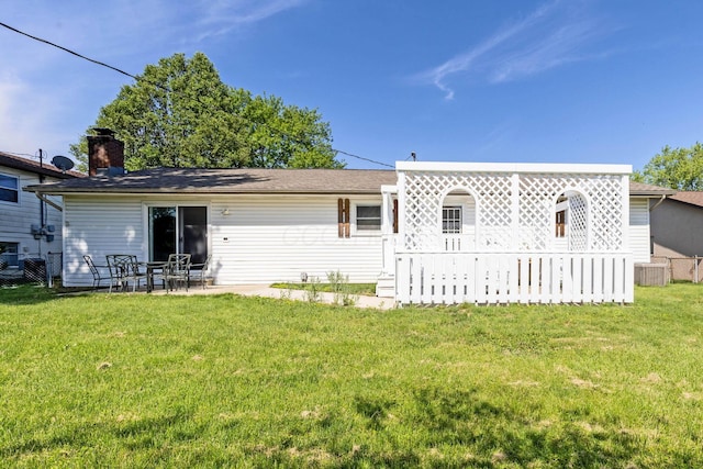 3350 Cameron St, Grove City, OH 43123 - back of property featuring a chimney and a patio area