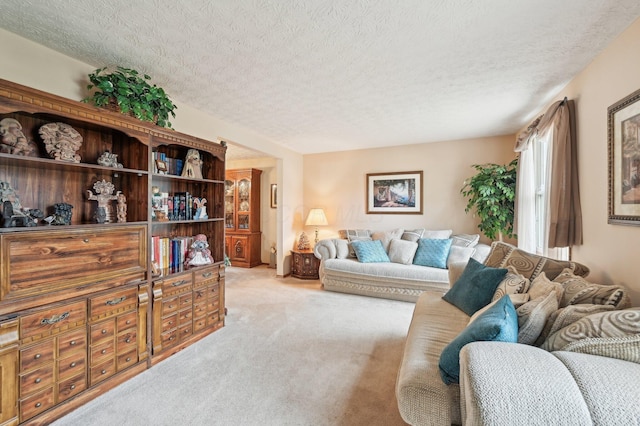 8177 Maugham Dr, Reynoldsburg, OH 43068 - carpeted living room with a textured ceiling