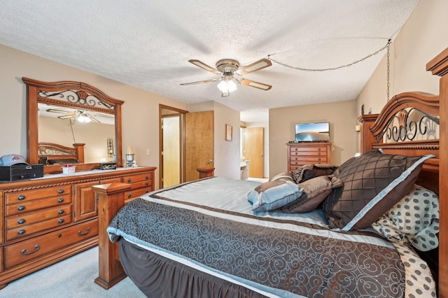 8177 Maugham Dr, Reynoldsburg, OH 43068 - bedroom featuring carpet floors, a textured ceiling, and ceiling fan